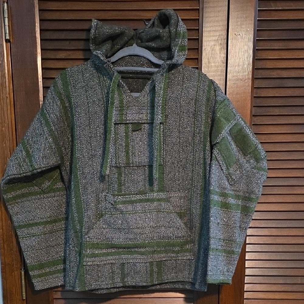 All Skill No Luck Gray and Green Diamond California Combat Hoodie